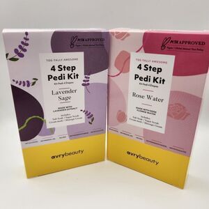 Avry Beauty 4 Step Pedi Kit Set of 2 Rose Water and Lavender Sage